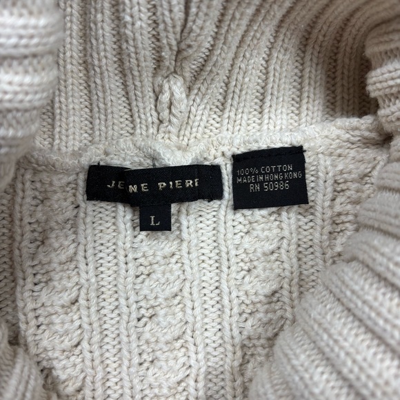 Jeanne Pierre Sweater Womens Large Knit Shawl Cream Classic Modest Holiday Party - Picture 2 of 3